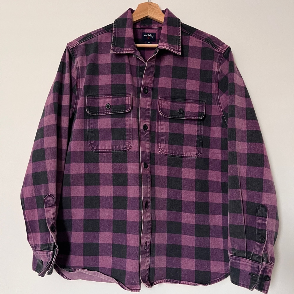Noah Purple and Black Plaid Shirt